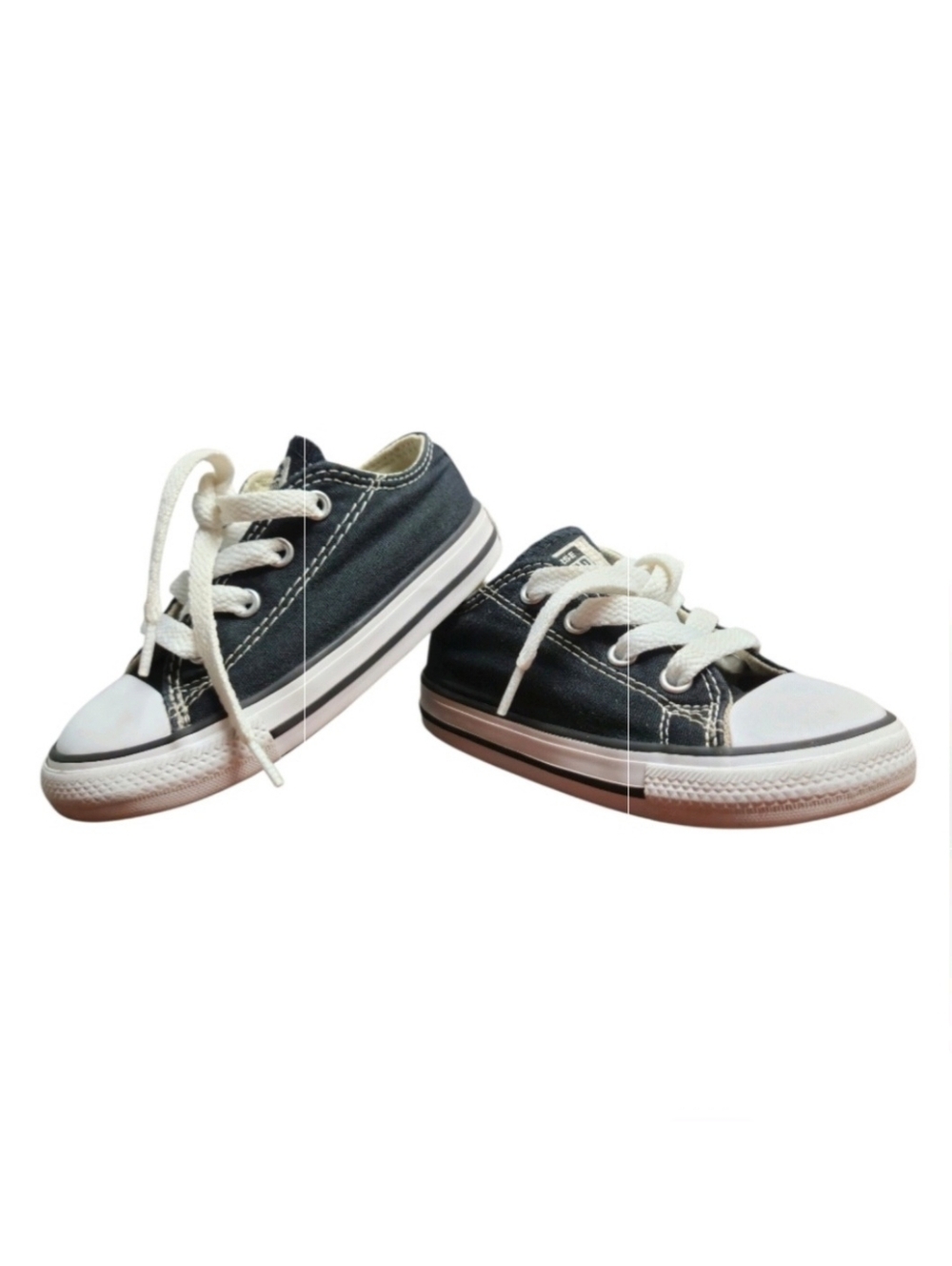 Converse Chuck Taylors Low in Black and White Size. 7 Toddlers.